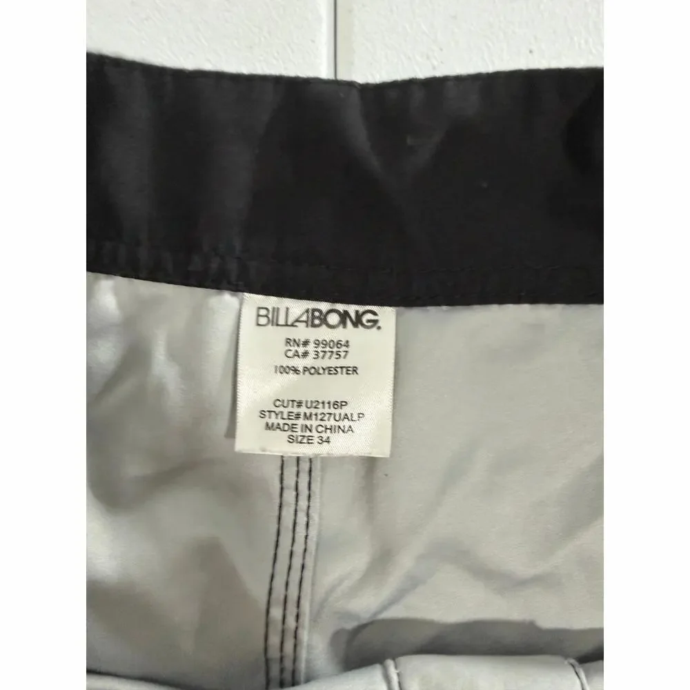 Billabong Board Shorts Mens Size 34 Gray Swim Trunks Surf Boardshorts